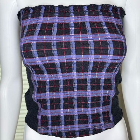 Free People Combo Black Purple In The Groove Tube Tank Top Size Medium - Picture 2 of 10